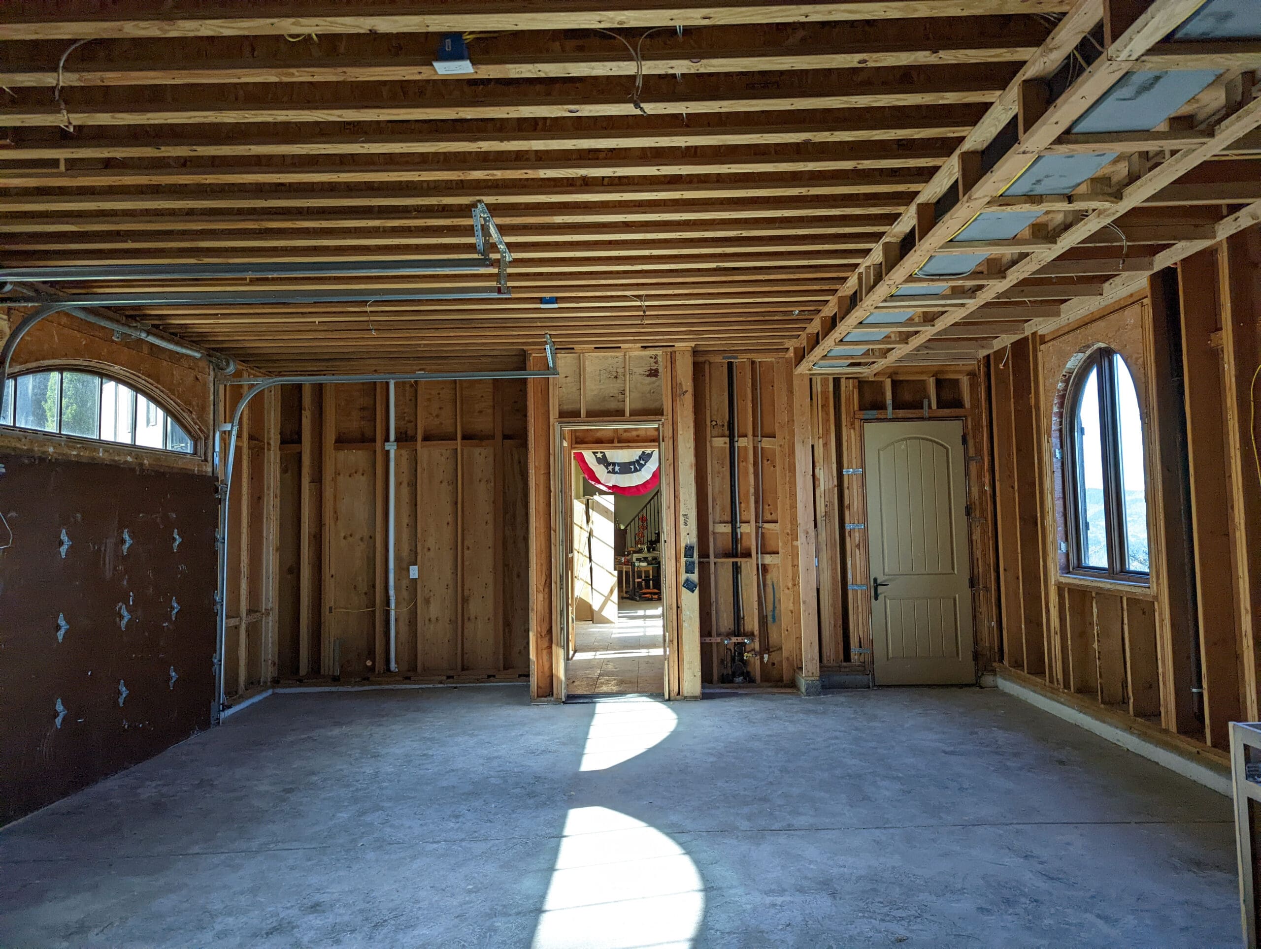 Before exterior repaint showing original color and wear